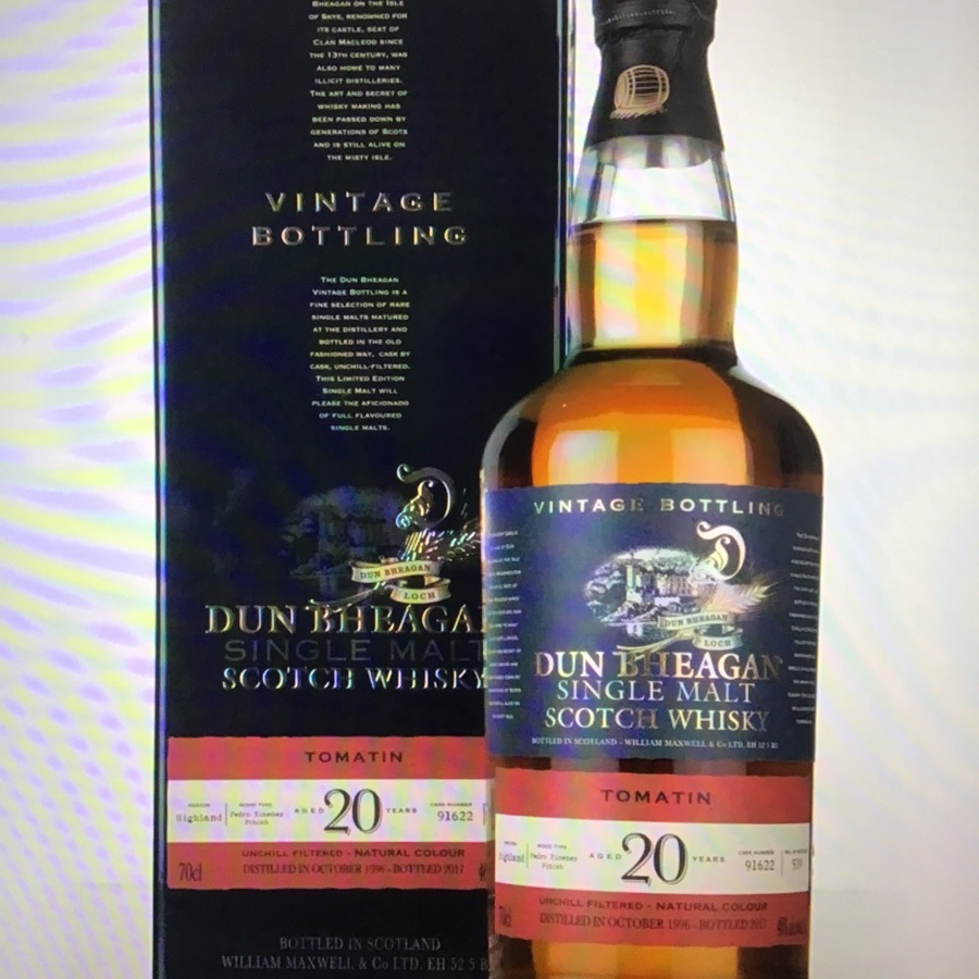 Tomatin 20 Year Old 1996 (Cask 91622) Dun Bheagan (Ian Mcleod) Whisky