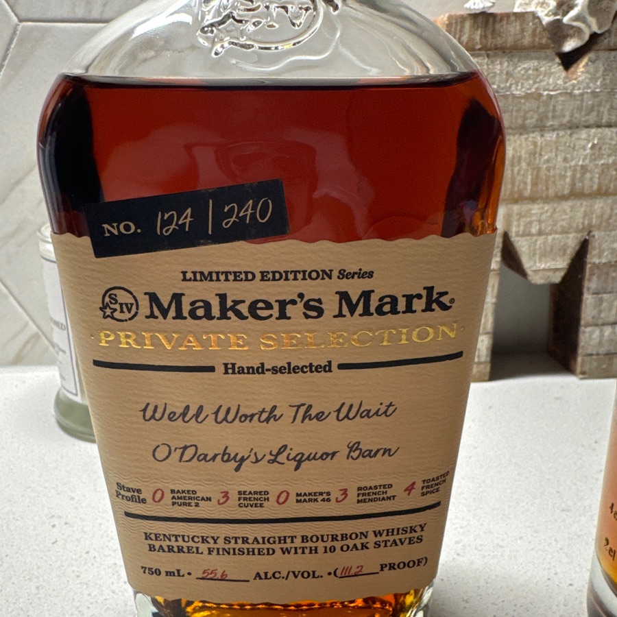 Maker's Mark Private Selection "Well Worth The Wait" Hand-Selected Limited Edition Series Odarby's Liqour Barn