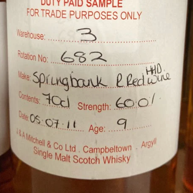 Springbank 9 Year Red Wine Hogshead