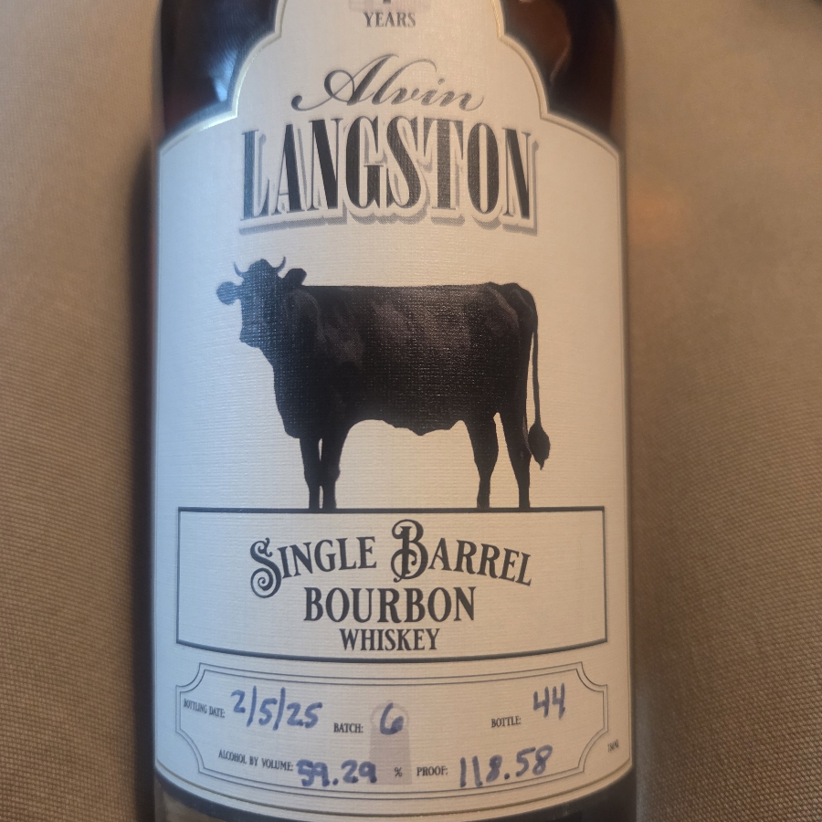 Alvin Langston Single Barrel Bourbon Batch 6