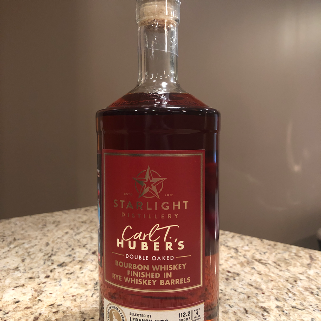 Starlight Carl Huber's Double Oaked Bourbon Finished in Rye Whiskey Barrels
