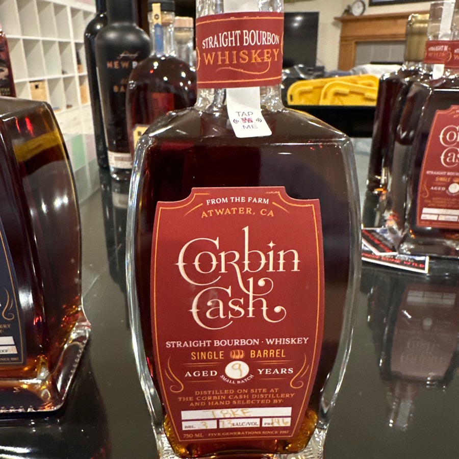 Corbin Cash Straight Bourbon Whiskey Aged 9 Years Single Barrel Selected by T8KE