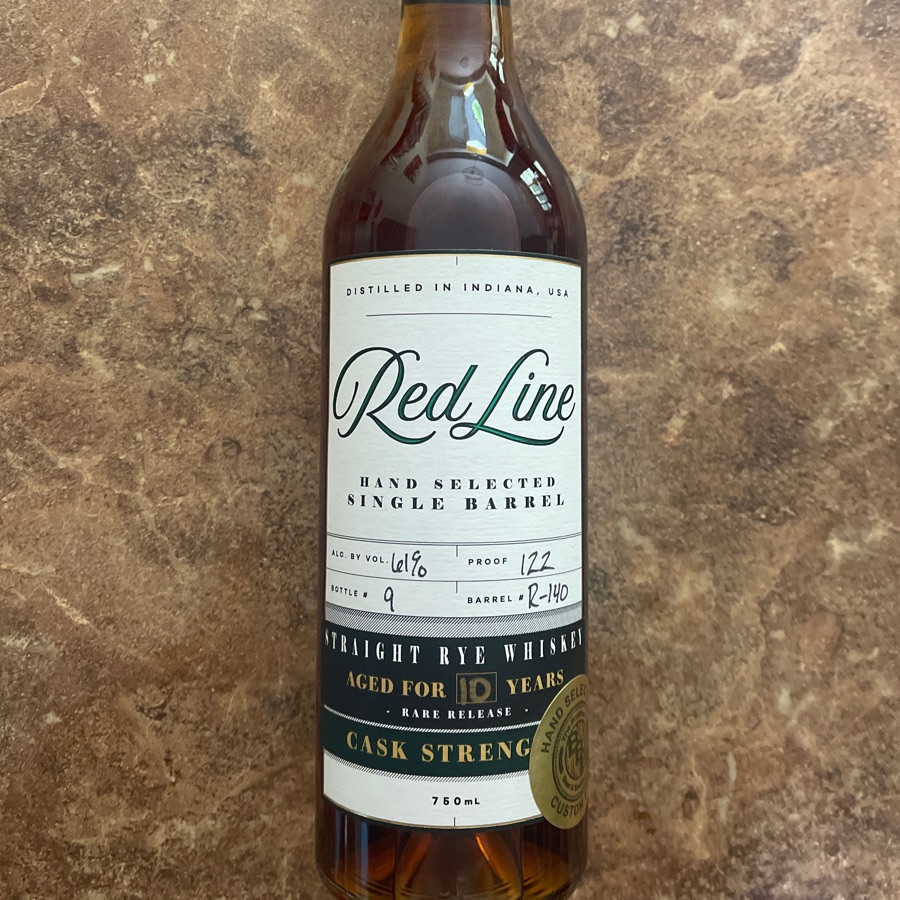Red Line Single Barrel Straight Rye Whsikey - Cask Strength - Aged 10 Years