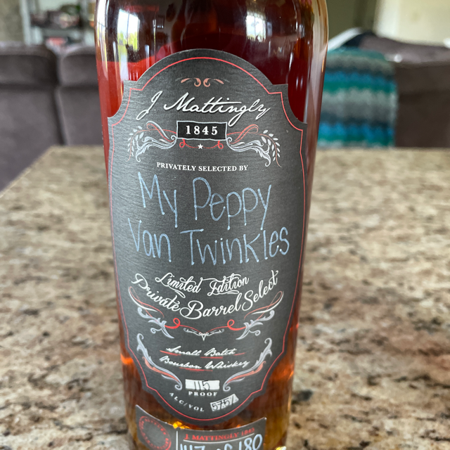 J. Mattingly 1845 Private Barrel Select Bourbon "My Peppy Van Twinkles"