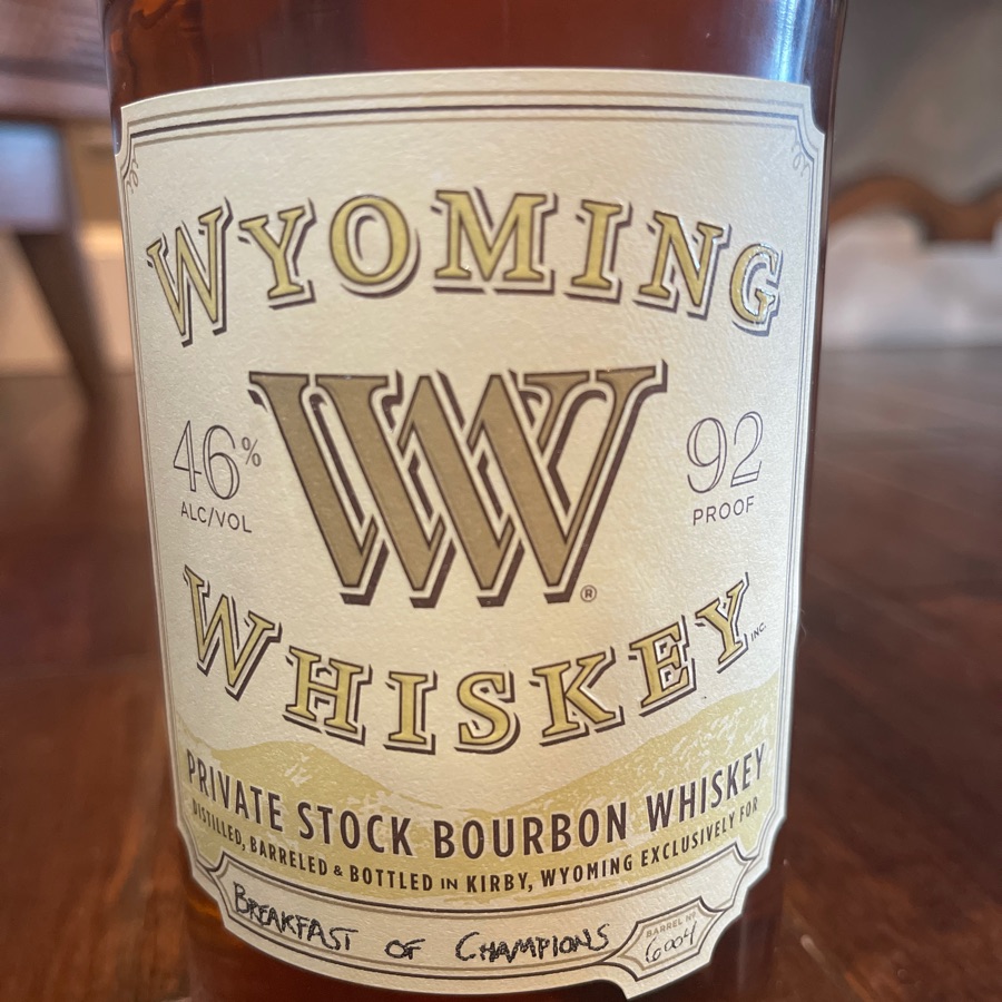 Wyoming Whiskey Privste Stock: Breakfast of Champions barrel 6004