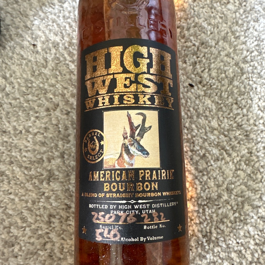 High West Whiskey American Prairie Bourban cognac barrel