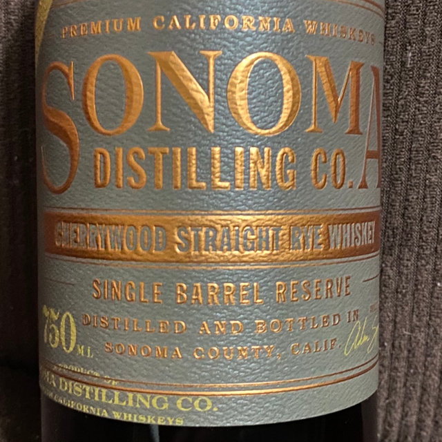 Sonoma Distilling Co Cherrywood Straight Rye Whiskey Single Barrel Reserve
