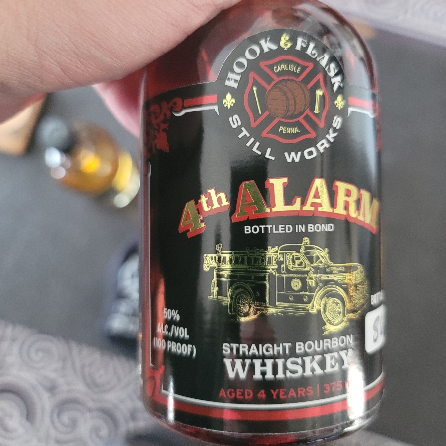 Hook & Flask Still Works 4th Alarm Bottled in Bond Straight Bourbon Whiskey