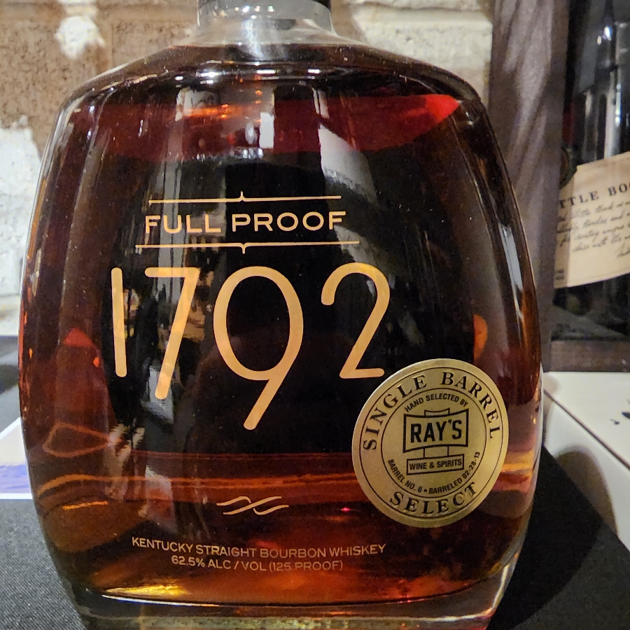 1792 Full Proof Straight Bourbon Single Barrel foe Rays Wine&Spirits