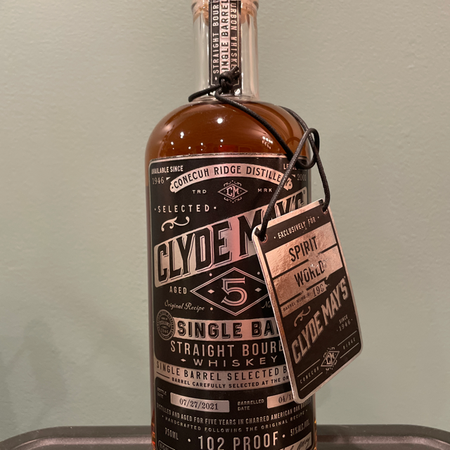 Clyde May's 5 Years Single Barrel Straight Bourbon Whiskey (Spirit World)