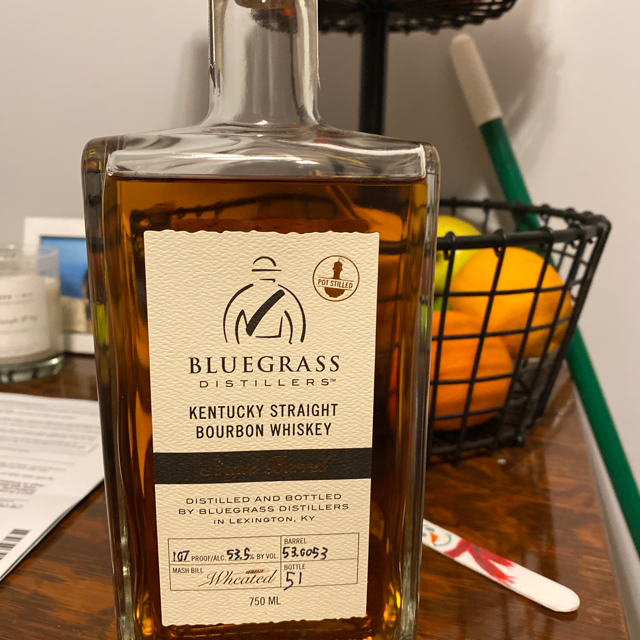 Bluegrass Distillers Single Barrel Straight Wheated Bourbon Whiskey