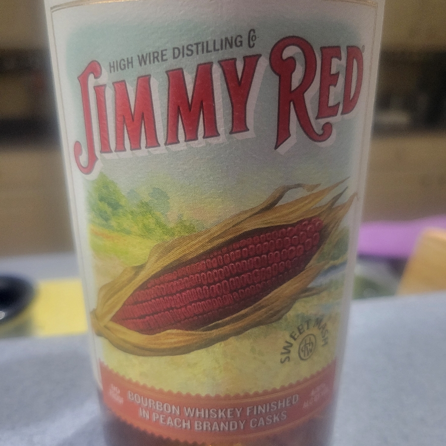High Wire Jimmy Red Straight Bourbon Whiskey finished in Peach Brandy Casks
