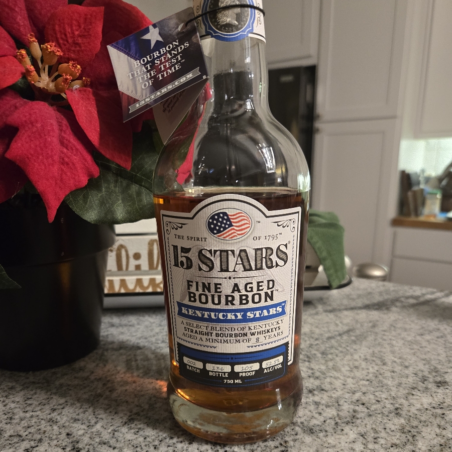 15 Stars Fine Aged Bourbon "Kentucky Stars"batch 2(Ky only release)8yr blend of Kentucky straight Bourbon whiskeys