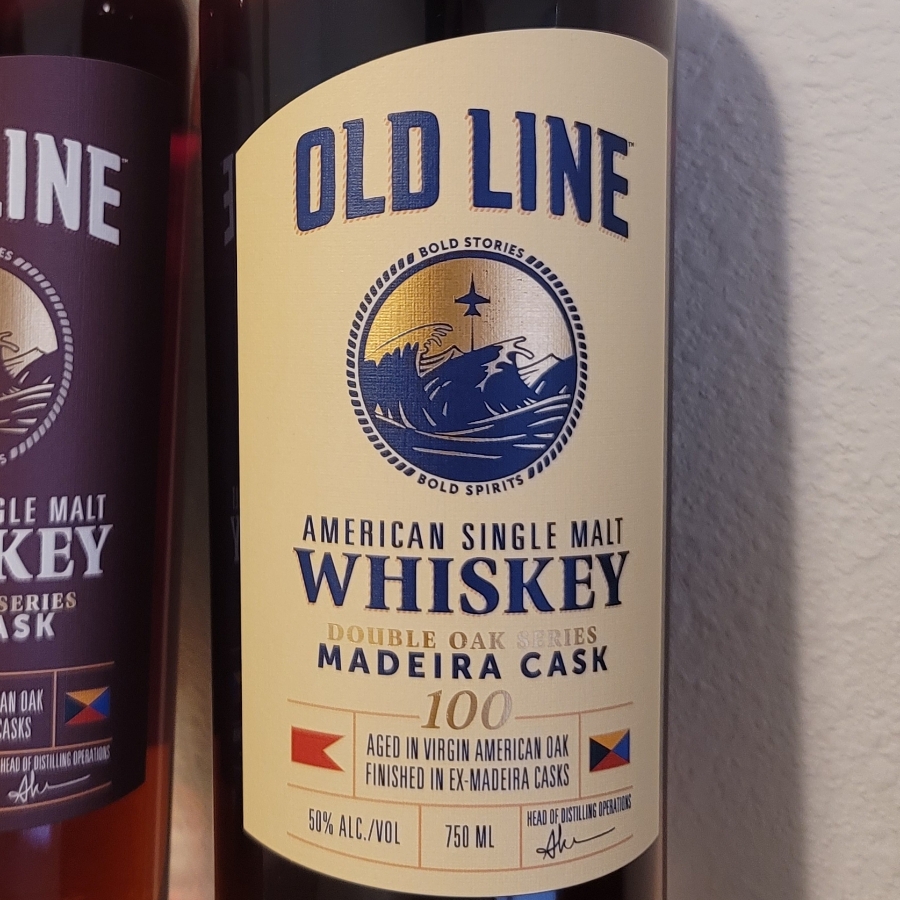 Old Line Spirits American Single Malt Whiskey Double Oak Series Madeira Cask