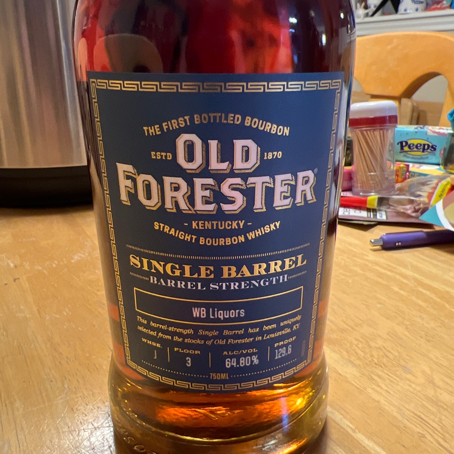 Old Forester Single Barrel Barrel Strength (WB Liquors Whse J Floor 3)