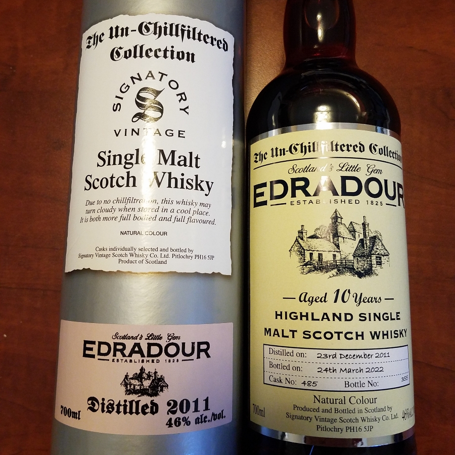 Signatory Vintage The Unchillfiltered Collection Edradour 2011 10 year