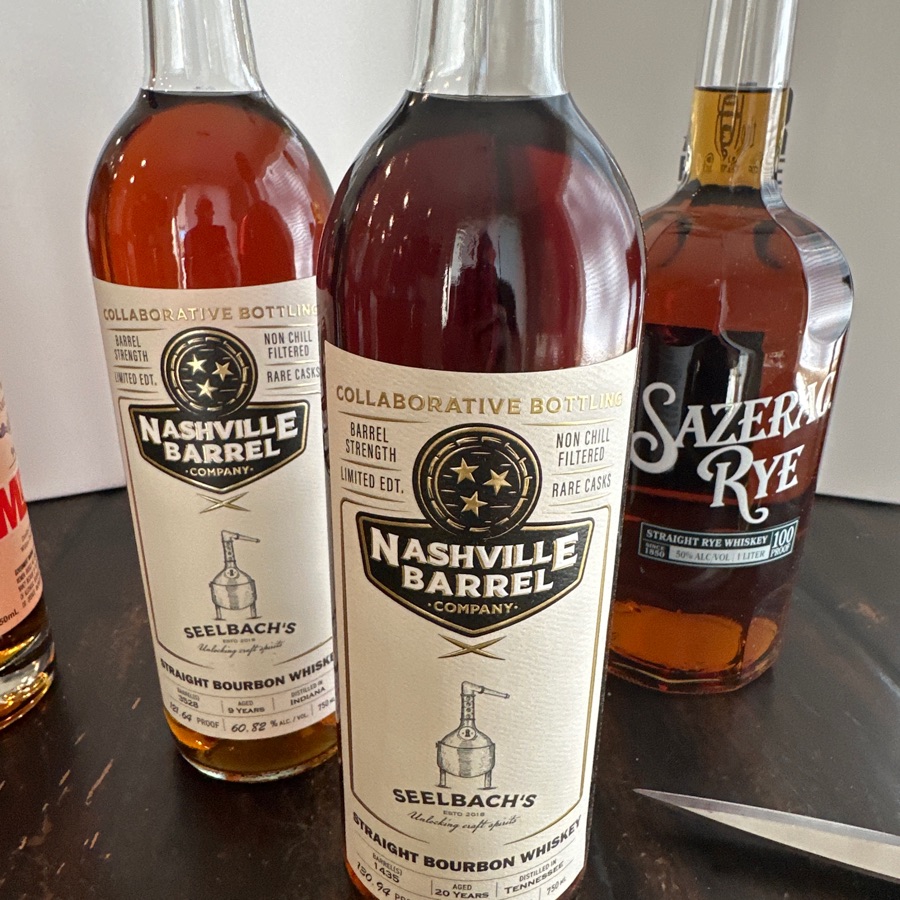 Nashville Barrel Company Collaborative Bottling Barrel Strength Straight Bourbon Whiskey Seelbach's barrel # 1435
