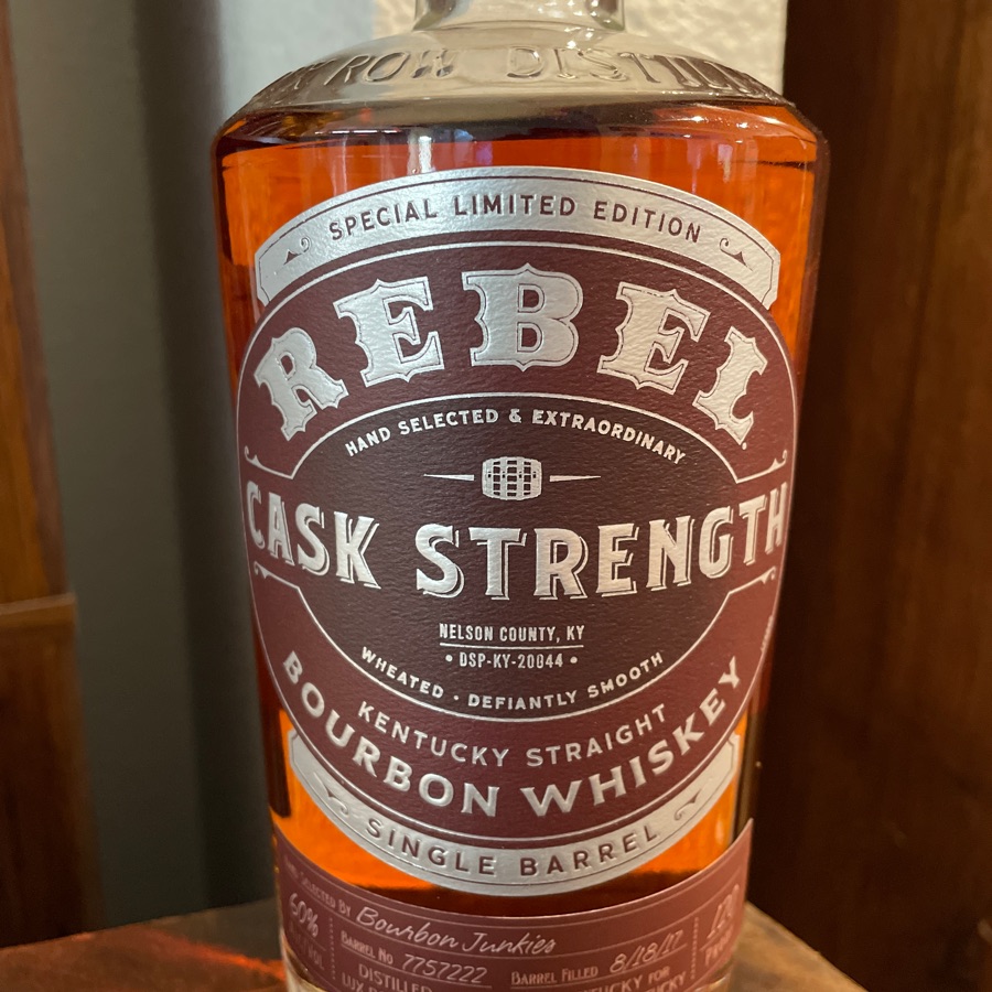 Rebel Cask Strength Bourbon Junkies Single Barrel Select