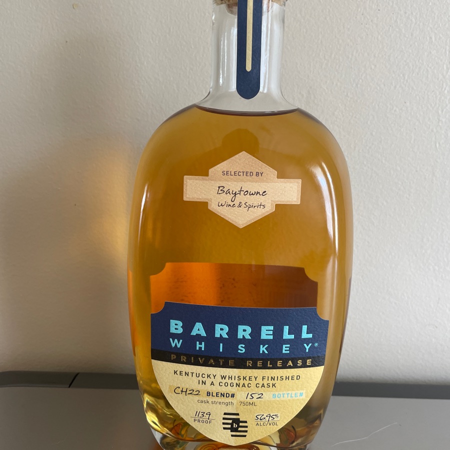 Barrell Whiskey Private Release Kentucky Whiskey Finished in Cognac Cask CH22