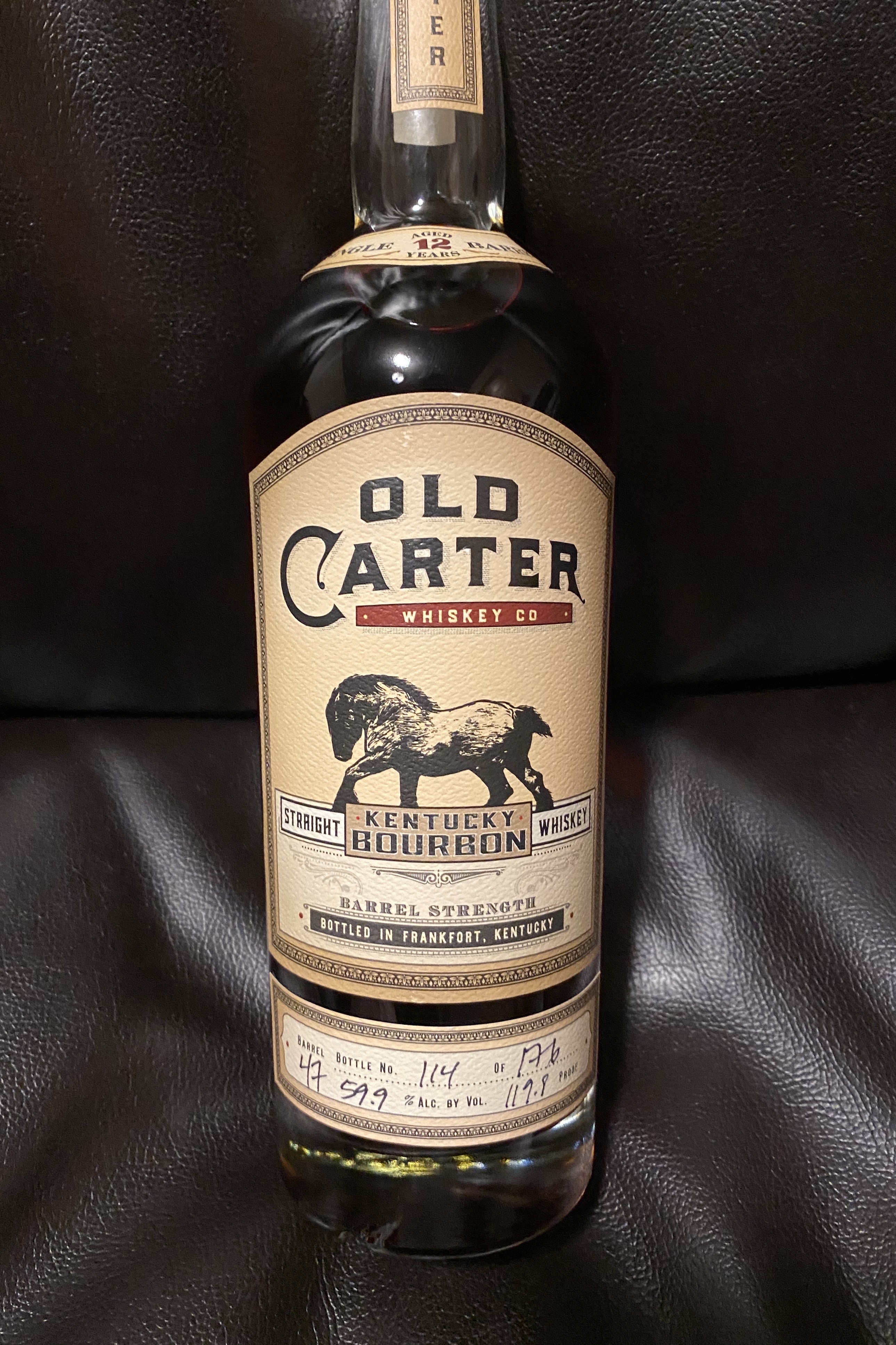 Old Carter 12 Year Kentucky Bourbon Single Barrel #47 (2019 Release)