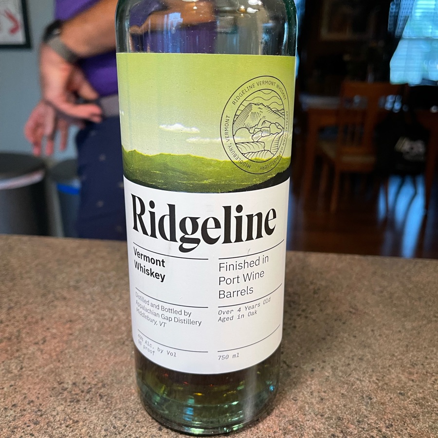 Ridgeline Vermont Whiskey Finished in Port Wine Barrels