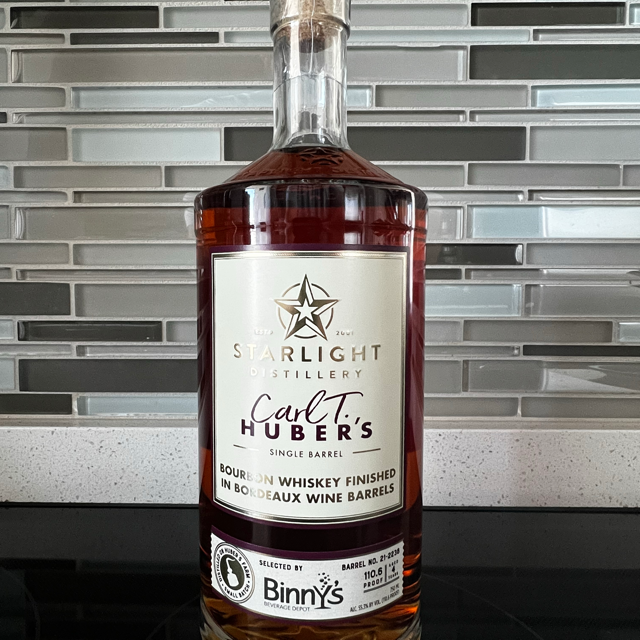 Starlight Carl T. Huber's Single Barrel Bourbon Finished in Bordeaux Wine Barrels (Binny's Pick) 21-2236
