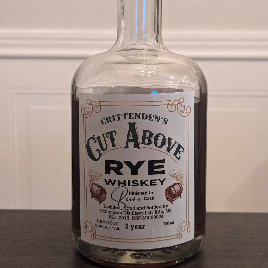 Crittenden's Cut Above Rye Finished in Rum Cask