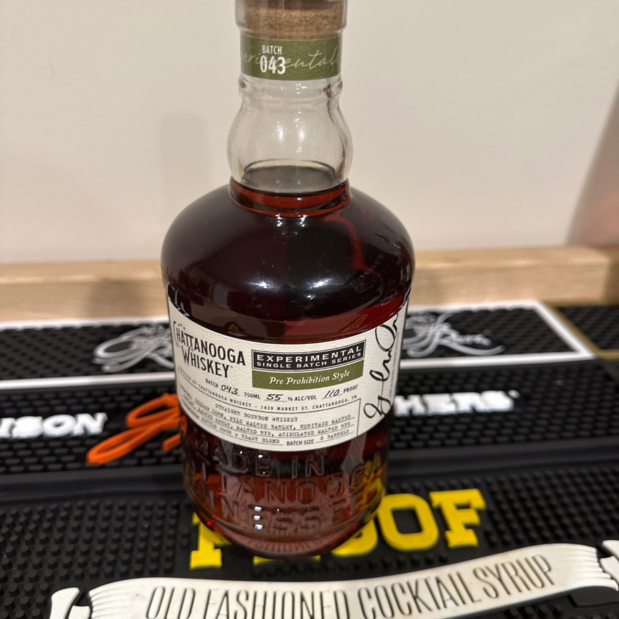 Chattanooga Whiskey Experimental Series Batch 43 Pre Prohibition Style Straight Bourbon Whiskey
