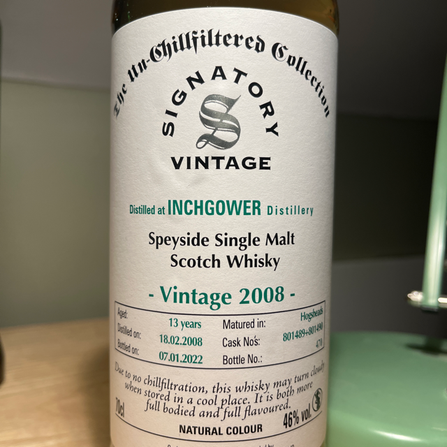 Inchgower 2008 13yo Signatory Un-Chillfiltered Collection