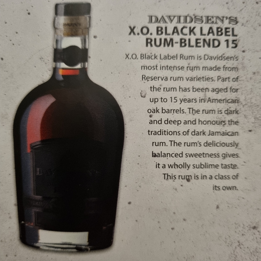 Davidsen's X.O. Black Label Rum Blend 15