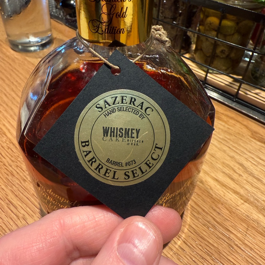 Blanton's Gold Sazerac Barrel Select (Whiskey Cake Kitchen & Bar Barrel # 073)