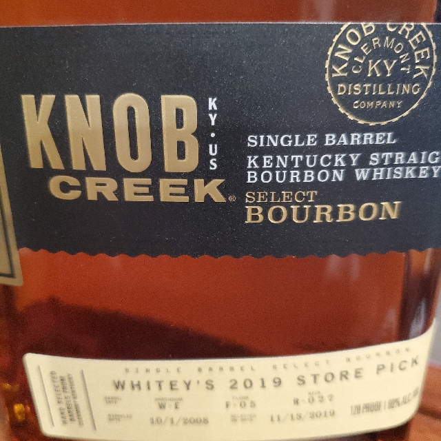 Knob Creek Single Barrel White's 2019 store pick