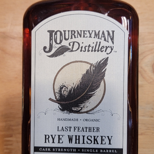 Journeyman Distillery Last Feather Rye Whiskey, Cask Strength, Single Barrel