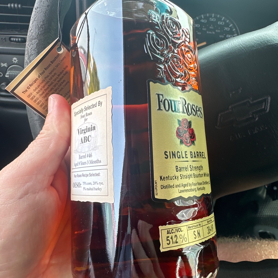 Four Roses Single Barrel Barrel Strength Bourbon- 2024 VA ABC Pick