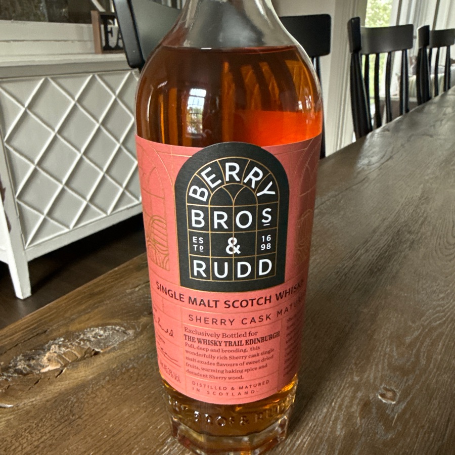 Berry Bros & Rudd single malt sherry cask - whisky trail Edinburgh