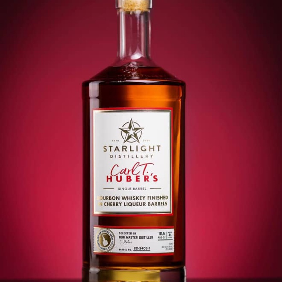Starlight Distillery Carl T. Huber's Single Barrel Bourbon Whiskey Finished in Cherry Liqueur Barrels