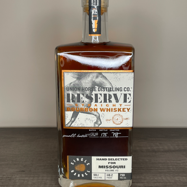Union Horse Single Barrel Reserve Straight Bourbon (Missouri Volume #2, 3/18/21)