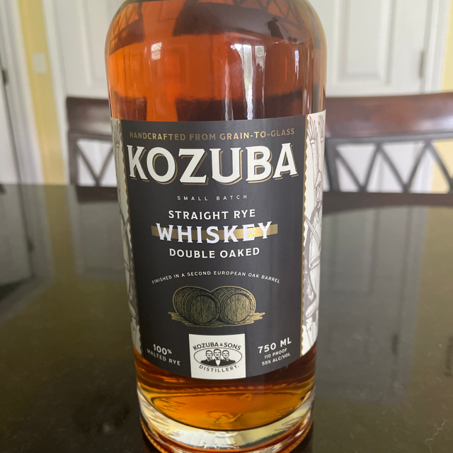 Kozuba Straight Rye Whiskey Double Oaked