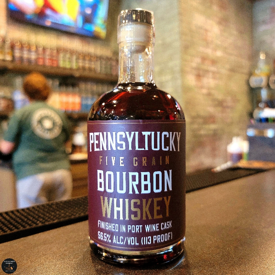 Midstate Distillery Pennsyltucky 5 Grain Bourbon Whiskey Single Barrel Barrel Strength Finished in Port Wine Cask