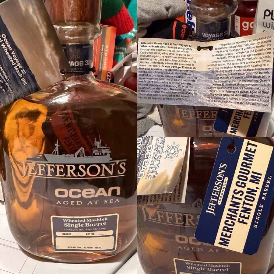 Jefferson's Ocean Aged at Sea Voyage 32 Wheated Mashbill Single Barrel - Merchant's Gourmet Fenton Michigan