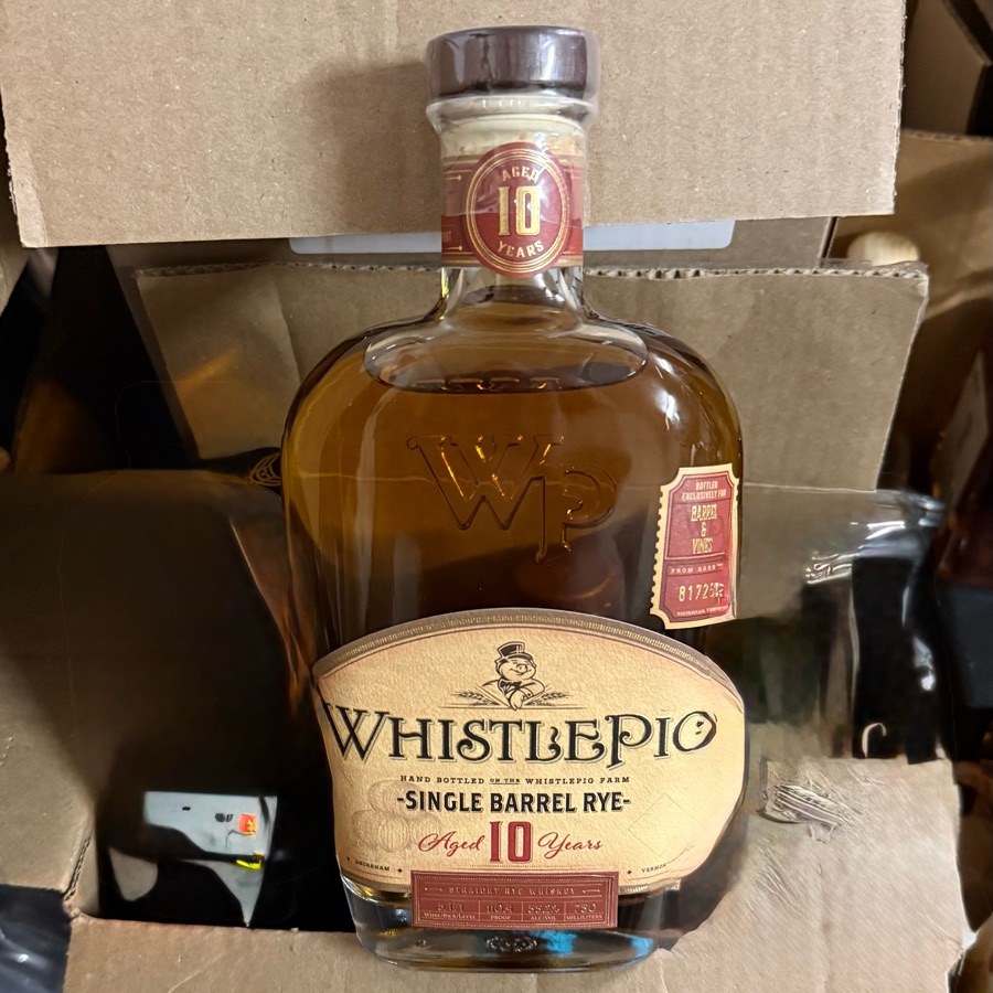 Whistlepig Barrels & Vines 10 year Single Barrel Rye - WHSE/RICK/LVL 5/E/1 Barrel 81725