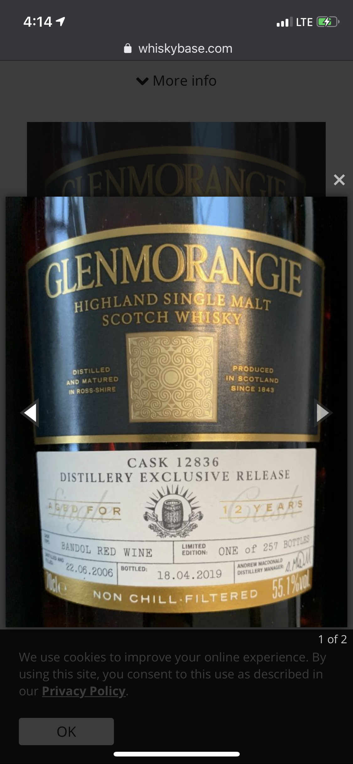 Glenmorangie Rare Cask 12836