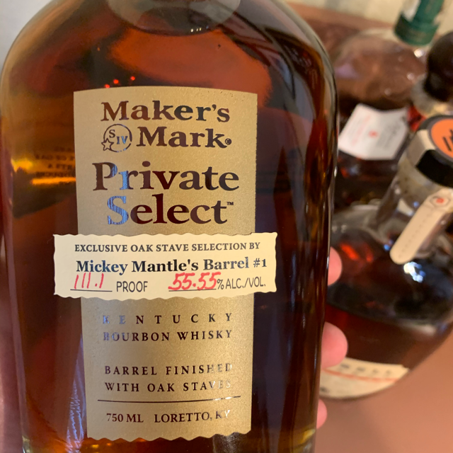 Makers mark private select Mickey Mantle
