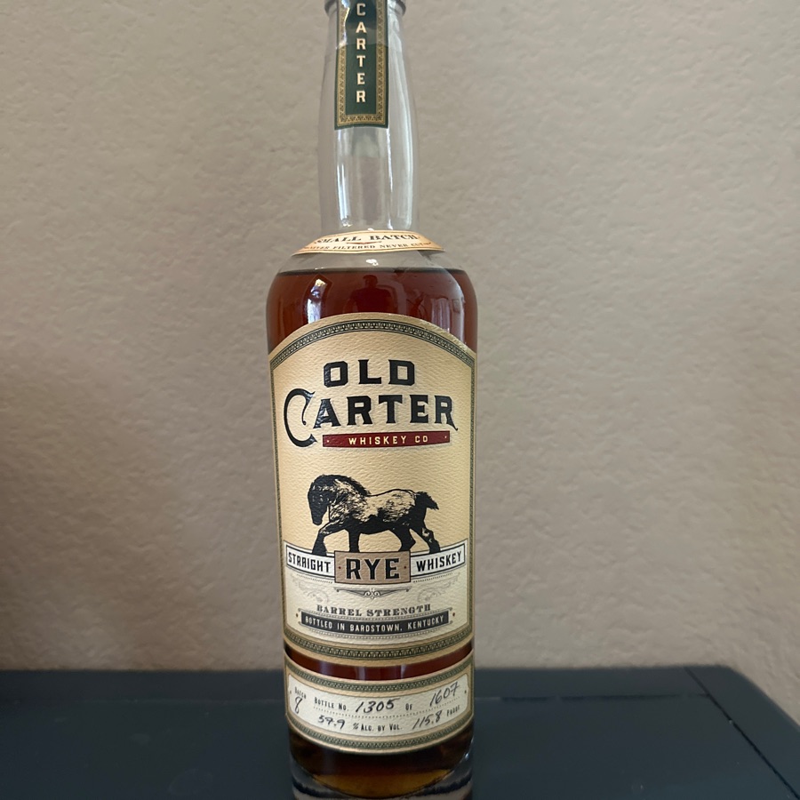 Old Carter Straight Rye Whiskey