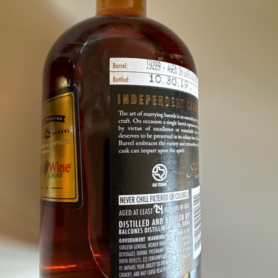 Balconss True Blue Cask Strength Total Wine Single Barrel 19289