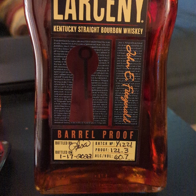 Larceny Barrel Proof Bourbon Batch Y1221
