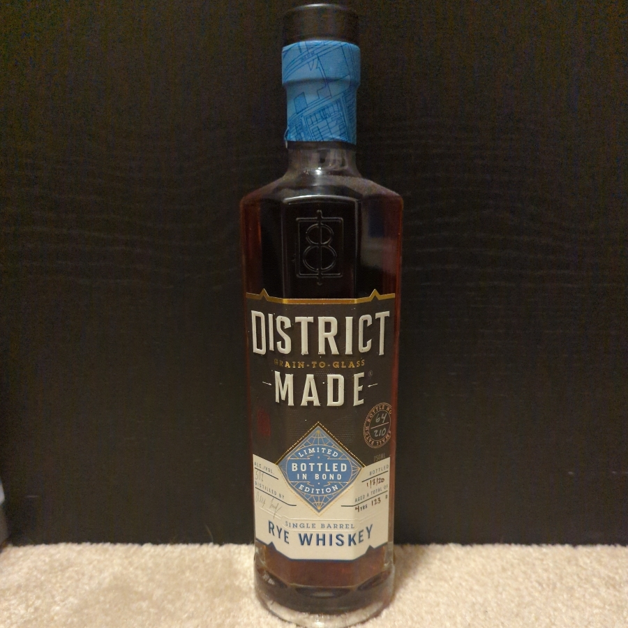 District Made Bottled in Bond Single Barrel Rye Whiskey