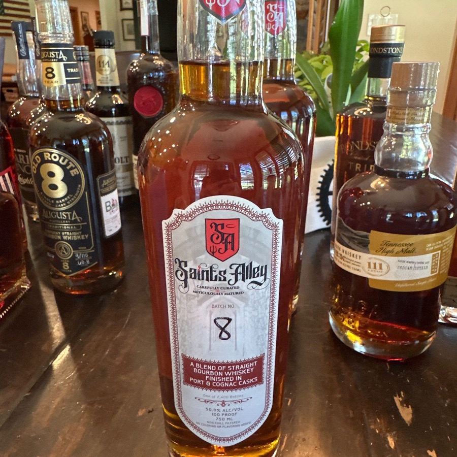 Saints Alley A Blend of Bourbon Whiskey Finished in Port & Cognac Casks Batch 8