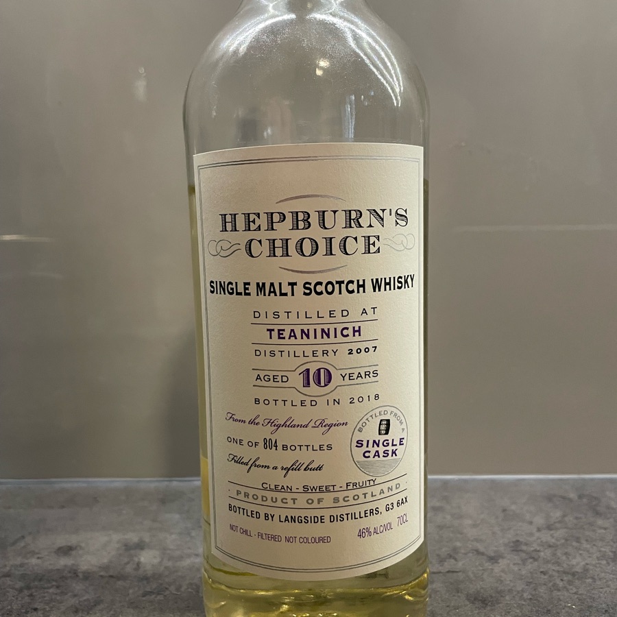 Teaninich 2007 10y old Hepburn's Choice (Hunter Laing)