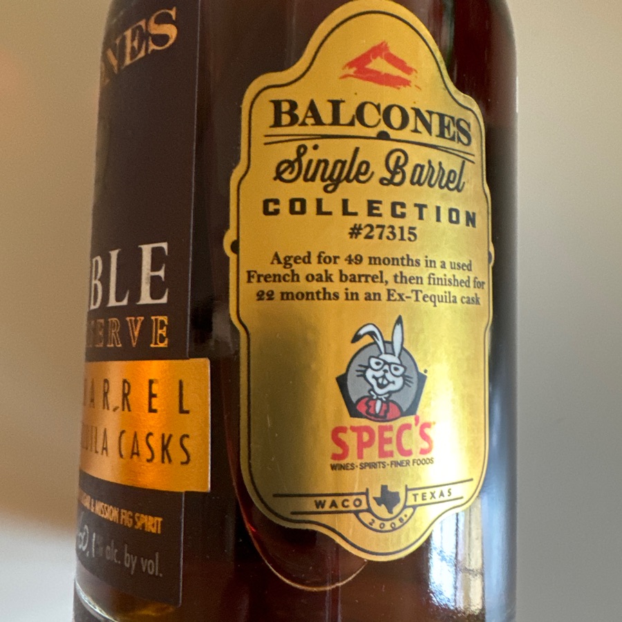 Balcomss Rumble Cask Reserve Single Barrel 27315 Spec's pick